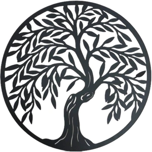 Round Tiger Tree Metal Wall Art 40cm