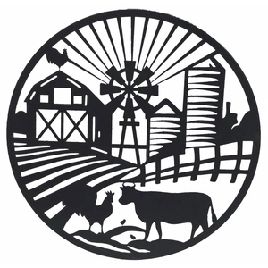Round Farm Life Metal Wall Art 40cm