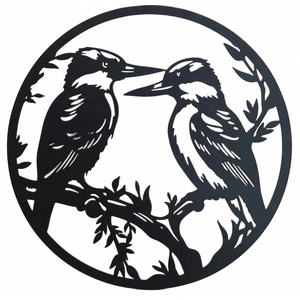 Round Happy Kookaburra Metal Wall Art 40cm