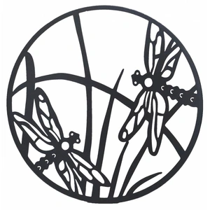 Round Dragonfly Metal Wall Art 40cm