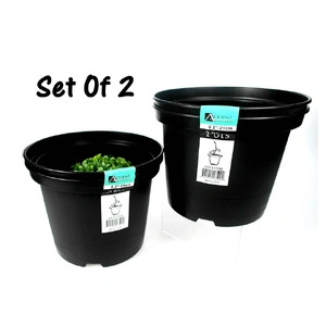bulk 24 Medium Plastic Garden Planter Pots 4L 21cm
