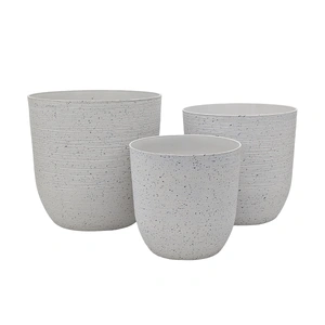 bulk 6 Sandstone Look Thick Plastic Planter Medium Size 30x29cm