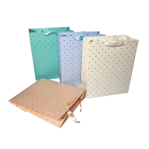 bulk 24 Medium Foil Dot Gift Bag Assort 23cm