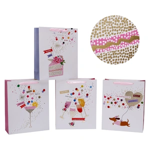 bulk 24 Medium Festive Cheers Gift Bag Assort 18x24cm