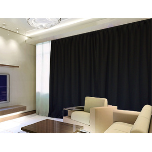100% Blockout Curtain 280x230cm PINCH PLEAT Blackout High Level Fabric Black