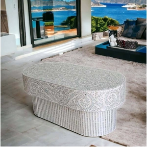 MOTHER OF PEARL SERENITY OVAL PEARL COFFEE TABLE