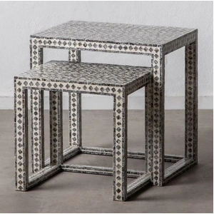 CLAIRE SHELL INLAY NESTING TABLES