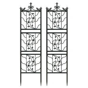 2pcs Metal Garden Trellis Fence for Climbing Plants and Rose Support