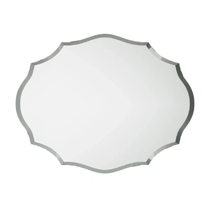 Beveled Silver Oval Wall Mirror Versatile Frameless Design for Vertical or Horizontal Display