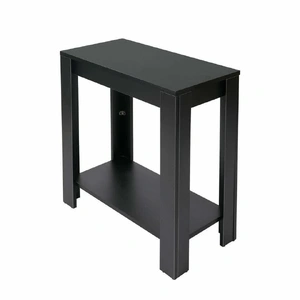 Rustic 2 Tier Side Table Open Accent Table Bedside Storage Slim Coffee End Table