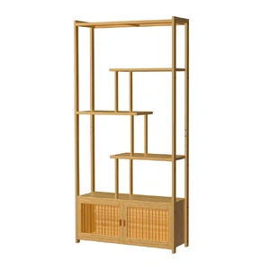 6 Tiers Freestanding Bamboo Storage Shelving Unit High & Low Shelf Bookshelf Plant Stand
