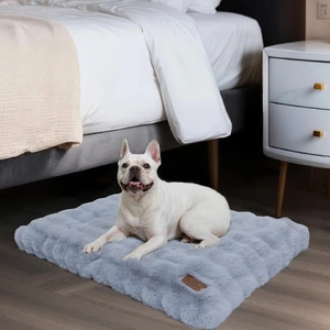 Plush Pet Bed with Non Slip Base and Removable Cover