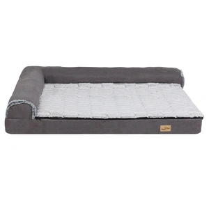L-Shaped Dog Bed with Bolstered Cushion & Neck Care(2XL)