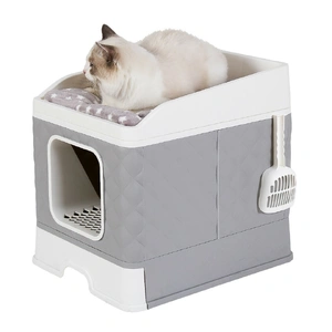 Large Hooded Cat Litter Box with Enclosed Top