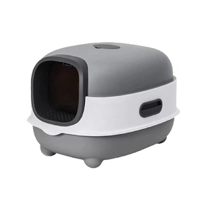 Large Capacity Enclosed Cat Litter Box with Hood and Scoop, Leak-Proof Design