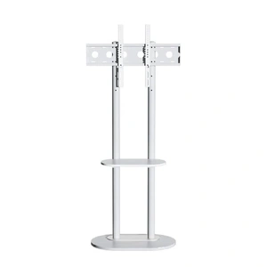 40-75" Heavy Duty Floor TV Stand W/ Marble Shelf Adjustable Height Mount Bracket