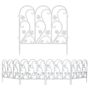 5PCS Decorative Garden Fence Folding Patio Fences Rustproof 59.5x62cm Landscape