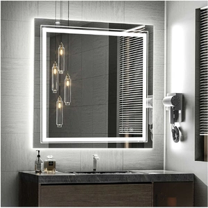 80x80cm Large Square Wall Mount Smart Led Bathroom Mirror Anti Fog Backlit Vanity Mirror