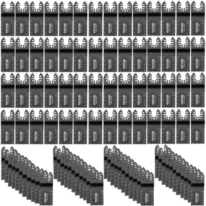100PCS Oscillating Saw Blades, Quick Release Multitool Blades Kit, HCS Tool Blades for Wood Plastic, Compatible with Dewalt Dremel Fein Worx Bosch Mak