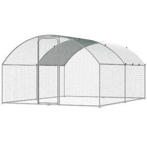 VEVOR Large Metal Chicken Coop, 9.8x12.9x6.5 ft Walk in Chicken Run for Yard with Waterproof Cover, Doom Roof Hen House with Security Lock for Outdoor