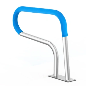 VEVOR Pool Handrail, 32 x 23 inch Pool Railing, Stainless Steel with Base Plate for Indoor/Outdoor Pools,Swimming Pool Safety Railing for Decks,Rust-P