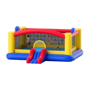 VEVOR Inflatable Bounce House, Outdoor High Quality Playhouse Trampoline, Jumping Bouncer with Blower, Slide, and Storage Bag, Family Backyard Bouncy 