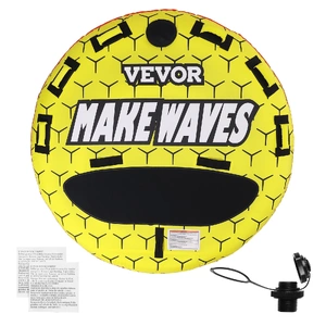 VEVOR Towable Tube for Boating, 1-3 Riders Inflatable Boat Tubes and Towables, 510 lbs, 63" Round Water Sport Towable Tubes for Boats to Pull, Full Ny