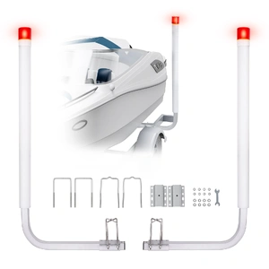 VEVOR Boat Trailer Guide, 1.57M with LED Light Trailer Guide Poles, 2PCS Rustproof Galvanized Steel Trailer Guide ons, Trailer Guides with PVC Pipes, 
