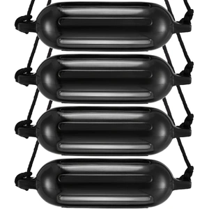 VEVOR Boat Fenders, 6.5" x 23" Boat Bumpers for Docking, Inflatable Ribbed Fender with Center Holes, Marine Boat Dock Fender Bumper with Air Pump, 4 N