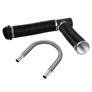 Diesel Heater Pipe Ducting Set, 3" Extendable Air Duct Hose, 1" Stainless Steel Exhaust Pipe, 2 Air Vents, Tee Air Outlet Connector and Hose Clamps, f