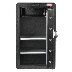 VEVOR Single Door 4.0 cu.ft Safe Box with Key Lock & Password, Safe Lock Box with Fireproof Bag, Key Rack, LED Light, 2 Shelves, and 1 Cabinet for Mon