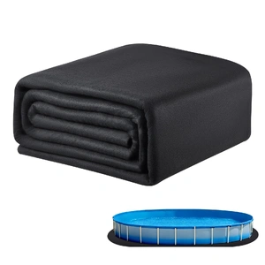 Oval Pool Liner Pad, 15 x 30 ft Pool Liner Pad for Above Ground Swimming Pools, Extra-Thick Pool Mat, Prevents Punctures, Recycled Geotextile Material