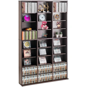 Media Storage Cabinet, 9-layer DVD Shelf Holds up to 756 CDs, Adjustable CD Shelves 27 Compartments, Protects & Organizes Music, Movie, Video Games or