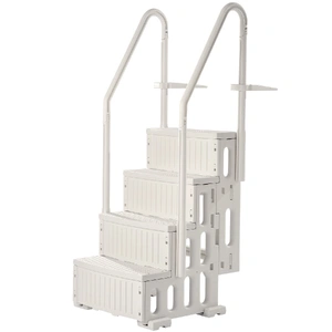 VEVOR 4-Step White Robust Pool Ladder of 2 Handrails for 1219.2-1371.6 mm Pools