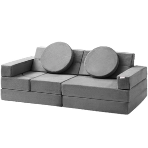 VEVOR Play Couch, 15pcs Modular Kids Nugget Couch, Toddler Foam Sofa Couch with High-density 25D Sponge for Playing, Creativing, Sleeping, Imaginative