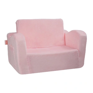 VEVOR Baby Chair Foldable 2-in-1 Comfy Baby Lounger Couch Kids Sofa Pink