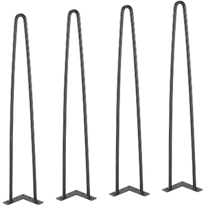 711.2MM Hairpin Furniture Legs, Metal Home DIY Projects for Nightstand, Coffee Table, Desk, 226.8KG Load Capacity with Rubber Floor Protectors, Metal 