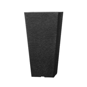 VEVOR Tall Planter, Set of 2 Tall Square Tapered Planters, 57 cm Large Modern Gardening and Flower Plastic Pots, Decorative Tall Black Planter with Dr