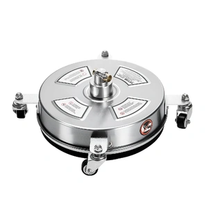14" Pressure Washer Surface Cleaner, Stainless Steel Pressure Washer Attachments with 4 Wheels, 4000 Max PSI, 1/4 Quick Connector, 2 Spray Nozzles, 2 