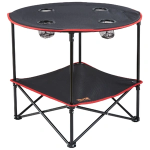 Folding Camping Table, Outdoor Portable Side Tables, Lightweight Fold Up Table, 600D Oxford Fabric & Steel Ultra Compact Work Table with Large Storage