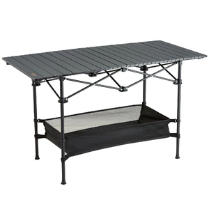 Folding Camping Table, Outdoor Portable Side Tables, Lightweight Fold Up Table, Aluminum & Steel Ultra Compact Work Table with Large Storage and Carry