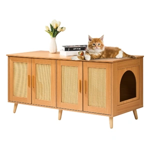 VEVOR Cat Litter Box Enclosure Wooden Litter Box Furniture Hidden for 2 Cats