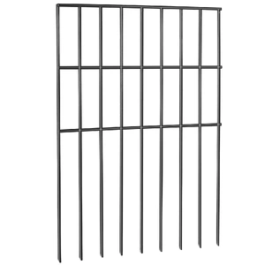 VEVOR Garden Fence, No Dig Fence 44(H)x33(L)cm Animal Barrier Fence, Underground Decorative Garden Fencing with 3.81 cm Spike Spacing, Metal Dog Fence