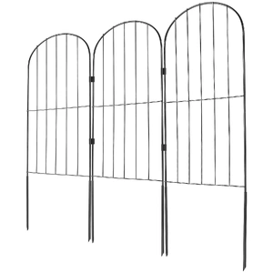 VEVOR Garden Fence, No Dig Fence 61 x 33 cm Animal Barrier Fence, Underground Decorative Garden Fencing with 5.08 cm Spike Spacing, Metal Dog Fence fo