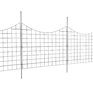 VEVOR Garden Fence, 75×93 cm Animal Barrier Fence, Underground Decorative Garden Fencing with 6.38 cm Spike Spacing, Metal Dog Fence for the Yard and 