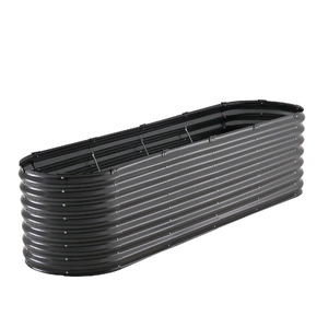 VEVOR Metal Raised Garden Bed, 8 x 2 x 2 ft Outdoor Galvanized Planter Box, with Open Bottom, Large Oval Planter Raised Bed for Gardening Vegetables, 