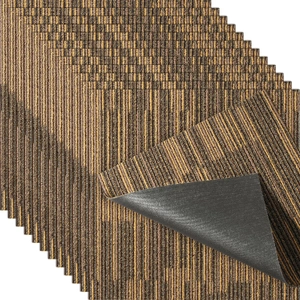 VEVOR Carpet Tiles Reusable, 20"x 20"Carpet Squares With Padding Attached, Soft Padded Carpet Tiles, Easy Install DIY for Bedroom Living Room (12Tiles