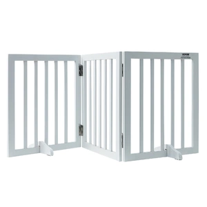VEVOR Free Standing Dog Gate, 24" H x 60" W Freestanding Pet Gate, 3 Panels Foldable Dog Gate for Wide and Narrow Passageways, Expandable Dog Barrier 