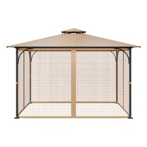 VEVOR Gazebo Netting Replacement, Fit Most 10 x 12 x 7.3 FT Gazebo, Outdoor Garden Gazebo Net, 4-Panel Sidewall Mesh Gazebo Curtain, Patio Midge Netti