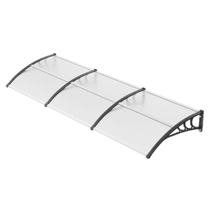 VEVOR Window Door Awning Canopy, 965 x 2975mm Door Canopy Exterior, UF50+ PC Sunshade Sheet Awnings, Outdoor Patio Awning Sun Shade, Transparent, Wate